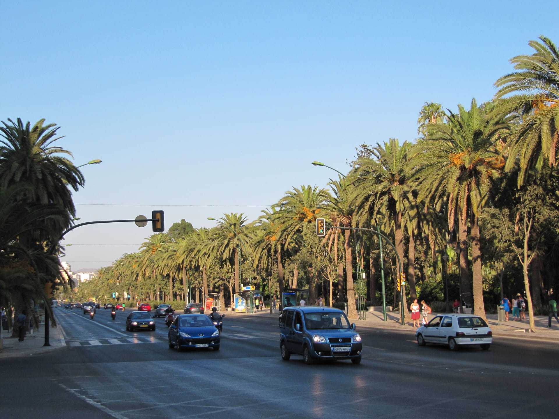 Malaga waterfront and Mediterranean promenade from the cruise port