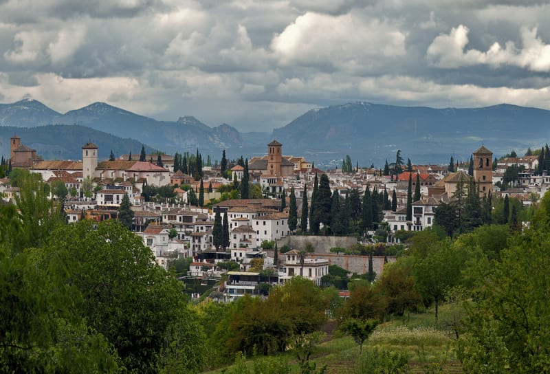 Granada cityscape and Albaicín from Malaga